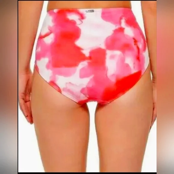 Calvin Klein High Waist Pleated Bikini Swim Bottoms - Picture 4 of 6